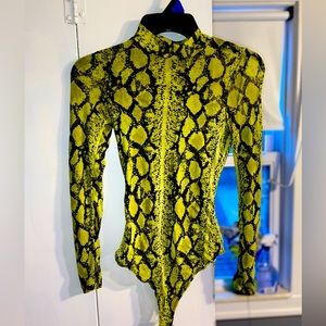 Snake skin mesh body suit